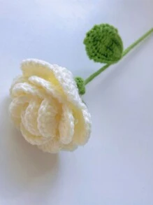 手工編織玫瑰花束棉線diy人造花禮物,可鉤編的玫瑰花母親節教師節生日禮物 - 紅色 - 查看 6