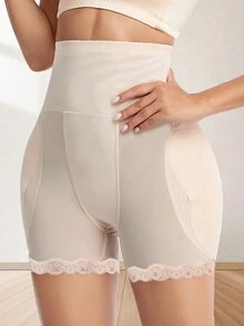 High Waisted Body Shaper Tummy Control Butt Lifter Panties With Removable Padded Fake Butt And Seamless Bottoming Pants - Apricot - View 4