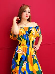 Peasant Maxi Dress - Ginger - View 3