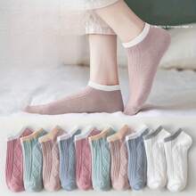10pairs Fashionable & Thin Solid Color Boat Socks - Suitable For Spring And Summer! (10 Pairs/Pack)