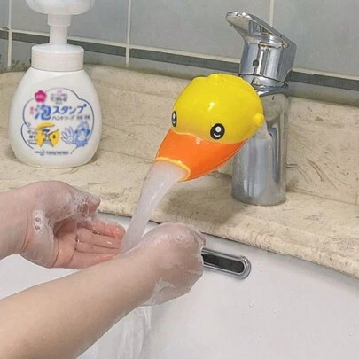 1pc [Baby Handwashing Gadget] Faucet Extender, Cartoon Water Splash Guard Sink Spout Adapter For Children