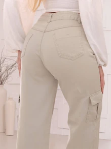 Women Pants - Màu be - Xem 5