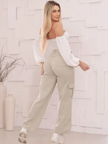 Women Pants - Màu be - Xem 3