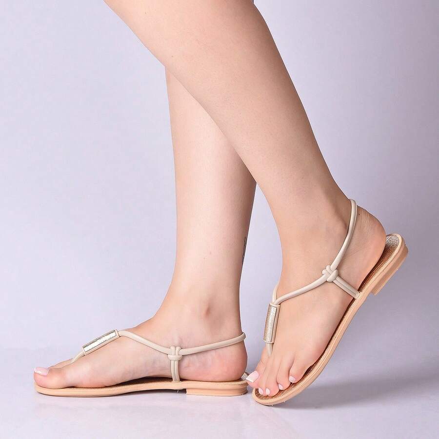 Women Flat Sandals - Vàng - Xem 1