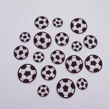12pcs 3 Sizes Mix Round Football Soccer Patches Iron On Sewing Embroidery Badge Sticker For DIY Clothes And Decoration Garment Fabric Appliques