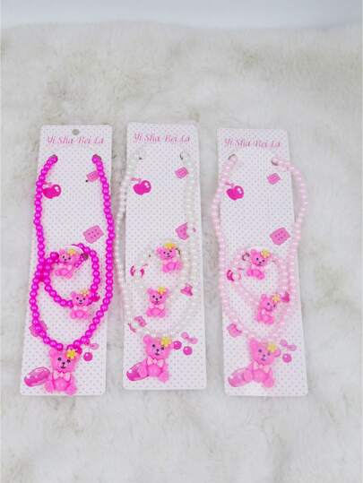 "Kit Infantil: Anel, Colar e Pulseira - Adoráveis Acessórios para Crianças,