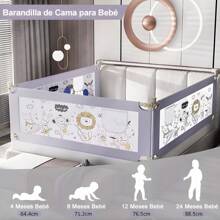 Barandal Para Cama Marca Barandal Seguridad Niños Protector - Rosa - Ver 4