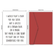 1 Pc Funny Birthday Card For Sister, Humorous Birthday Greeting Card For Sister, Sister Card, Personalised Sister Birthday Card With Envelopes - Multicolor - View 2