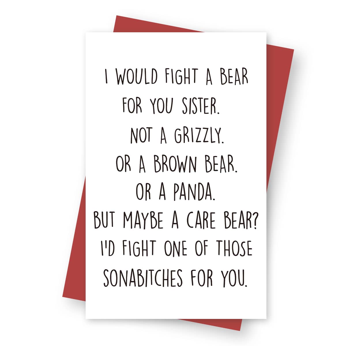 1 Pc Funny Birthday Card For Sister, Humorous Birthday Greeting Card For Sister, Sister Card, Personalised Sister Birthday Card With Envelopes - Multicolor - View 1