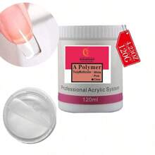 Poudre pour les ongles en acrylique 120ML 4.23 OZ couleur rose, transparente et blanche. Poudre acrylique sans odeur et sans bulles, sans besoin de lampe pour les ongles, pour une extension d'ongles en acrylique durable. (Poids net environ 110g de poudre). Fournitures pour les ongles DIY, breloques pour ongles, fournitures pour les ongles