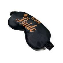 1pc Black Bridal Party Eye Mask, Lightweight & Breathable Noon Nap Blackout Eye Mask With Teambride Logo Print, Bridesmaid Gift - Black - View 2