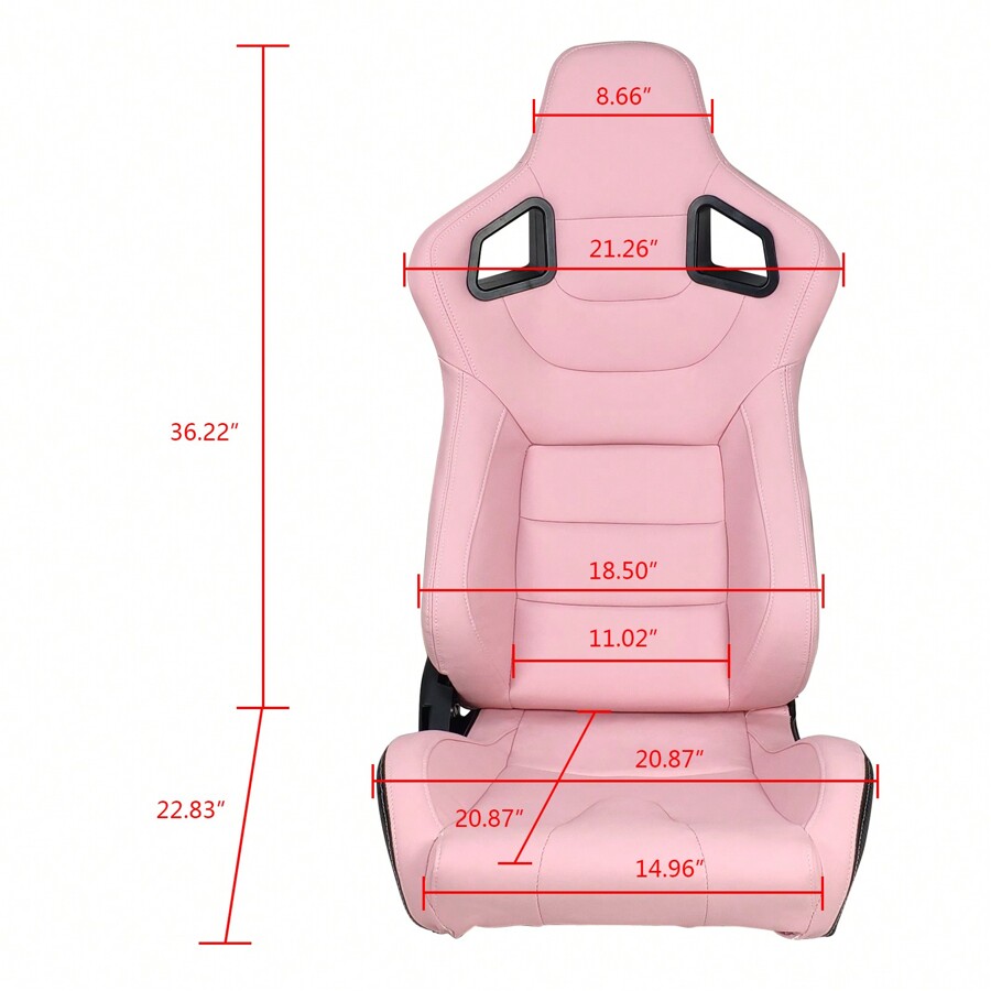 Universal Racing Seats With Dual Sliders,PU Leather Front + Carbon