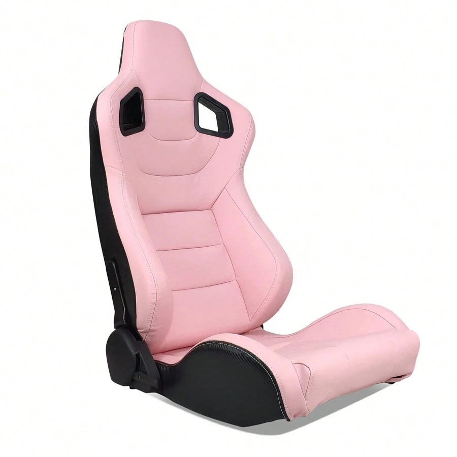 Universal Racing Seats With Dual Sliders,PU Leather Front + Carbon