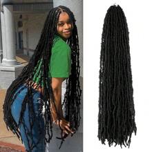 24Inch Butterfly Locs Crochet Hair,8Packs Distressed Locs Crochet Braids Synthetic Crochet Soft Locs Goddess Locs Hair Extensions 60.96cm - Black - View 1
