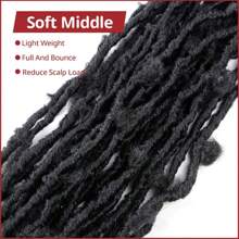 24Inch Butterfly Locs Crochet Hair,8Packs Distressed Locs Crochet Braids Synthetic Crochet Soft Locs Goddess Locs Hair Extensions 60.96cm - Black - View 5