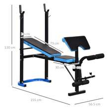 HOMCOM Adjustable Weight Bench With Leg Developer Barbell Rack For Lifting And Strength Training Multifunctional Workout Station For Home Gym Fitness, Black - Black - View 6