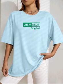 Plus Size T-Shirts - 淺藍色 - 查看 2