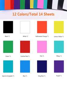Sign Making Vinyl Sheets Permanent Adhesive Vinyl Bundle 12"X12" For Mugs - Multicolor - View 2