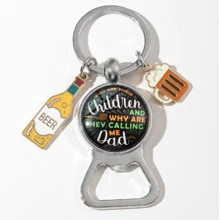1pc Portable Bottle Opener Keychain With Dad Pattern & Slogan, Father's Day Gift For Both Men And Women Casual Car Accessories Bag Charm Backpack For School