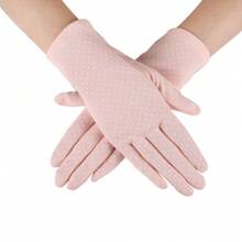 1pair Women's Sunblock Non Slip Uv Protection Half Finger Gloves For Driving And Summer Outdoor Activities
