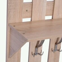 HOMCOM Set Arredo Guardaroba 3 in 1 con Specchio e Scarpiera da Ingresso Pannello Truciolare 90 x 21.5 x 116cm Quercia - Beige - Visualizzare 5