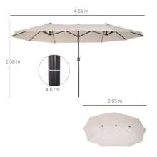 Outsunny Outdoor Umbrellas - Beige - View 3