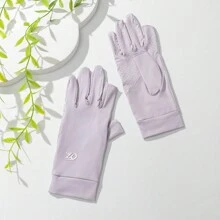 1 Pair Women's Ice Silk Fingerless Half Finger Anti-Slip Driving Sports Gloves, Women's UV Sun Protection Full Finger Touchscreen Non-Slip Breathable Summer Outdoor Gloves - Multicolor - View 7