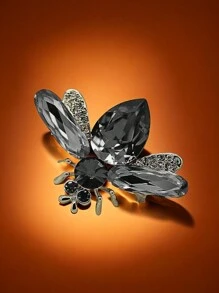 1入新款高端水晶玻璃蜜蜂造型女士胸針,適用於外套、西裝、披肩,獨特的動物插針服飾配件和禮物 - 多色 - 查看 4