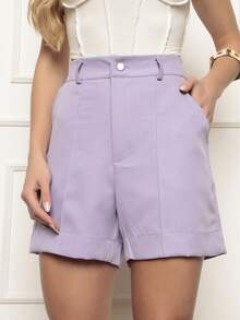 Women Shorts - 紫羅蘭色 - 查看 2