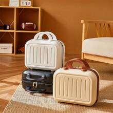 1 个便携式化妆包，带手柄的旅行洗漱包，多功能化妆包 1 个旅行便携式大容量化妆收纳包，复古轻便随身行李箱密码旅行手提箱小巧轻便收纳化妆包儿童学生生日礼物新款时尚行李箱母箱手提包 14 英寸多功能便携式小箱单肩包女潮流洗漱包，小包行李箱手提行李假期蜜月游轮学校男士女士学生情侣 - 黑色 - 查看 9