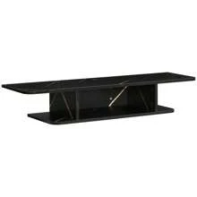 HOMCOM Floating TV Unit Stand For TVs Up To 40", Wall Mounted Media Console With Storage Shelf, Entertainment Center - Black - View 3