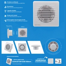 Exaustor Para Banheiro 10cm/15cm Ventisol Grade Anti Insetos - Branco - Visão 7