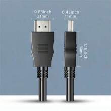 Cable HDTV de alta velocidad 4K (18Gbps, 4K/60Hz), Cable HDTV 4K, 18Gbps 4K 60Hz HDR10 - 1 paquete, negro - Negro - Ver 2