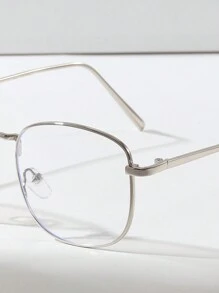Cyztqaf 1 chiếc gọng kính chức năng màu bạc dành cho nam dành cho doanh nhân/học sinh/người cận thị/phụ kiện kính trong suốt - bạc - Xem 3