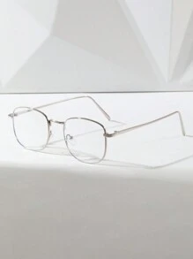 Cyztqaf 1 chiếc gọng kính chức năng màu bạc dành cho nam dành cho doanh nhân/học sinh/người cận thị/phụ kiện kính trong suốt - bạc - Xem 2
