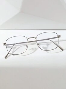 Cyztqaf 1 chiếc gọng kính chức năng màu bạc dành cho nam dành cho doanh nhân/học sinh/người cận thị/phụ kiện kính trong suốt - bạc - Xem 1
