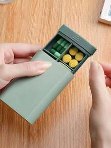 Mini Small Portable Travel Vitamin Box Pill Cases Container Organizer Storage Tablet 7 Days 6 Grids Medicine Fish Oils - Green - View 4