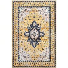 Area Rugs For Living Room, Washable Area Rug For Bedroom, Low-Pile Area Rugs Carpet With Non Slip Rubber Backing, Soft Boho Area Rug, Non-Shedding, Large & Big - Màu vàng - Xem 9