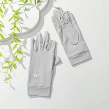 1 Pair Women's Ice Silk Fingerless Half Finger Anti-Slip Driving Sports Gloves, Women's UV Sun Protection Full Finger Touchscreen Non-Slip Breathable Summer Outdoor Gloves - Multicolor - View 9