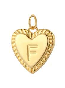 Magic Fish 1 件镀金铜质首字母心形吊坠