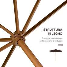 Outsunny Outdoor Umbrellas - Coffee Brown - View 5