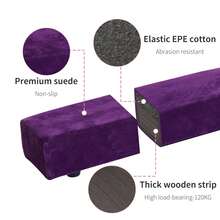 HOMCOM 2.1M 7FT Gymnastics Folding Balance Beam Home Gym Training Exercise Sports - Purple - View 6
