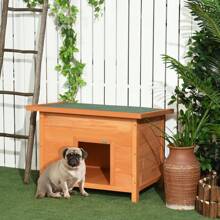 PawHut Cuccia per Cani Impermeabile da Esterno in Legno di Abete, 82 x 58 x 58cm
