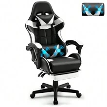 STGaming Gaming Chair With Footrest And Lumbar Support, Ergonomic Game Chair Height Adjustable Racing Gaming Chair With Headrest