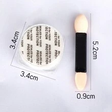 1box White Iridescent Shimmer Powder (1.2g) With 1pc Dual-Ended Applicator Brush For Diy Nail Art
