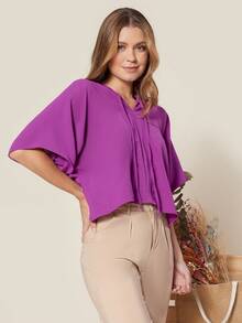 Women Tops - Màu đỏ tím - Xem 4