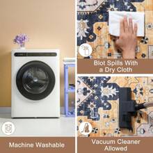 Area Rugs For Living Room, Washable Area Rug For Bedroom, Low-Pile Area Rugs Carpet With Non Slip Rubber Backing, Soft Boho Area Rug, Non-Shedding, Large & Big - Màu vàng - Xem 7