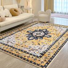 Area Rugs For Living Room, Washable Area Rug For Bedroom, Low-Pile Area Rugs Carpet With Non Slip Rubber Backing, Soft Boho Area Rug, Non-Shedding, Large & Big - Màu vàng - Xem 1