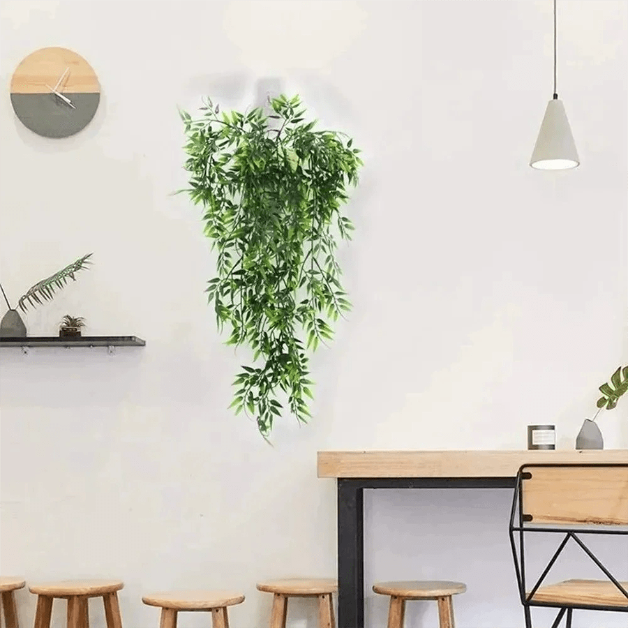 1pc Fake Hanging Flower, Artificial Flower Bamboo Rattan Hanging Plants