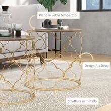 HOMCOM Nesting Tables - Champagne - View 8